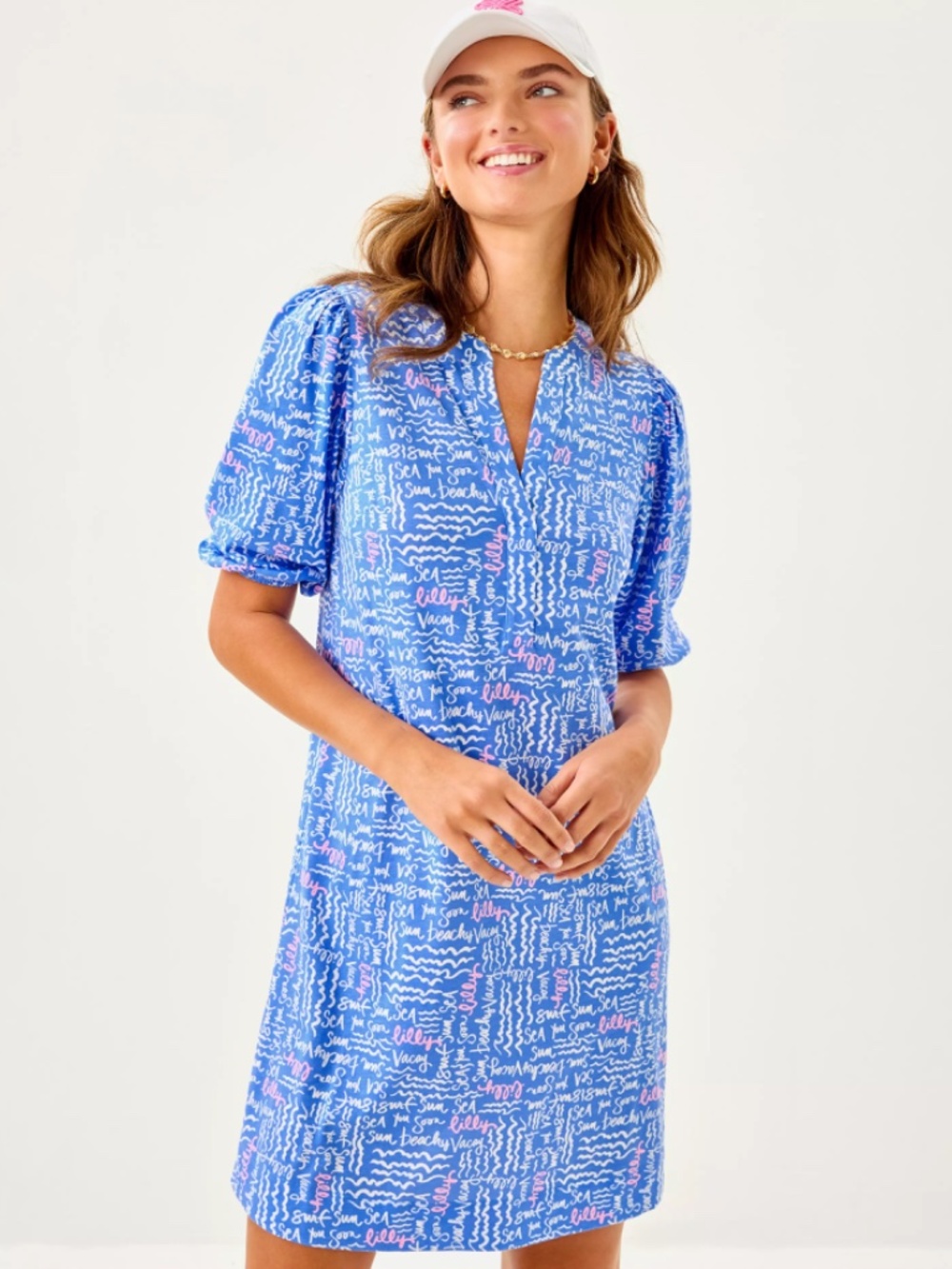 Lilly Pulitzer Colson Dress in Sunwashed Blue Seacrets, XL